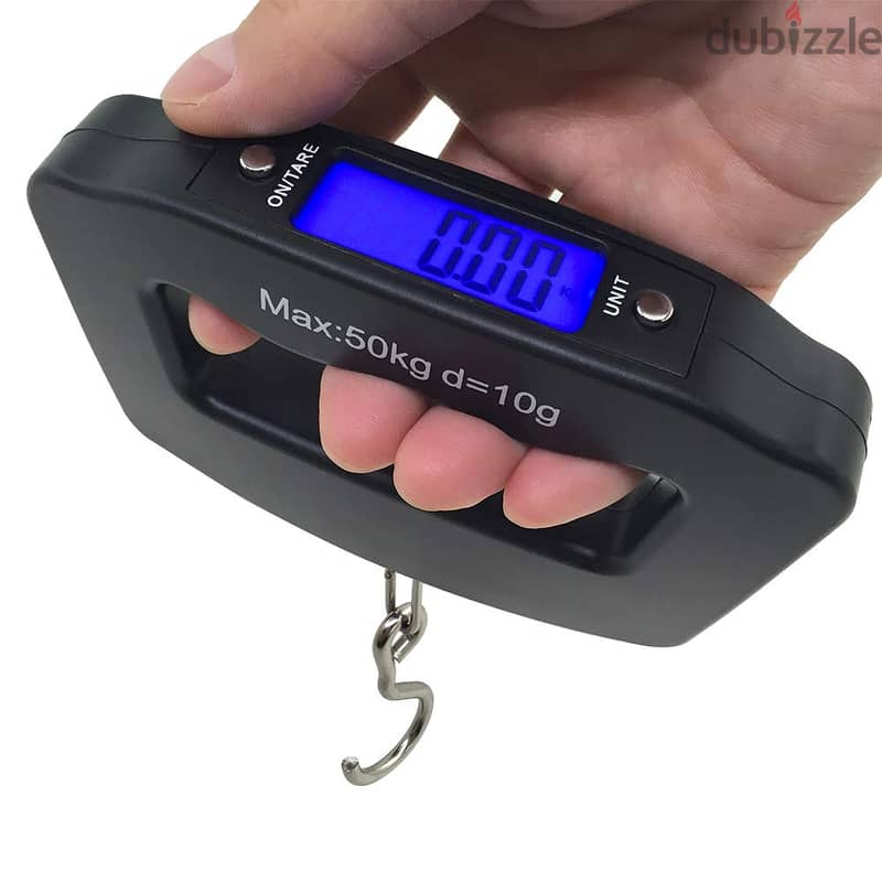 50Kg 10g LCD Home Electronic Digital Portable Hanging Weight Hook Trav 0