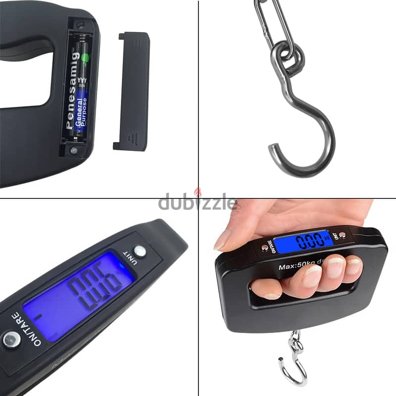 50Kg 10g LCD Home Electronic Digital Portable Hanging Weight Hook Trav 2