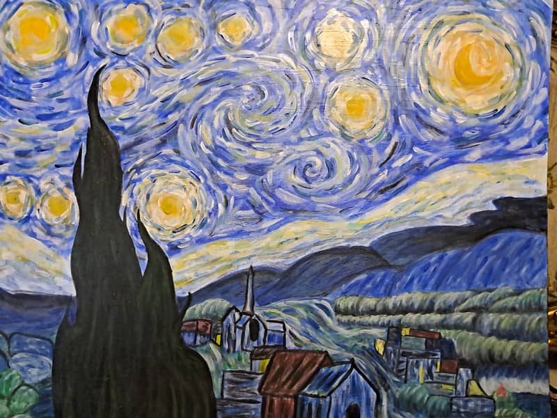 لوحة ليلة النجوم لفان جوخ 1