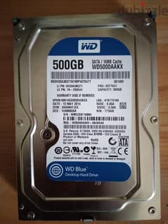 هارد PC WESTERN DIGITAL BLUE 500G هيلث 100% وارد كوريا بالضماااان