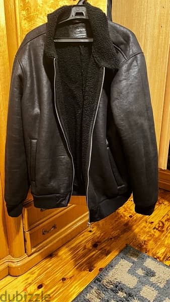 Defacto shearling effect jacket - جاكيت جلد - XL 2