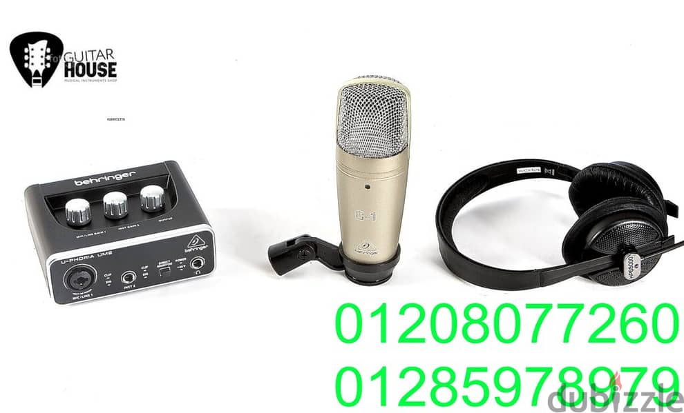 U-PHORIA STUDIO+pop filter +stand mic+ cable xlr باندال كامل للتسجيل 1