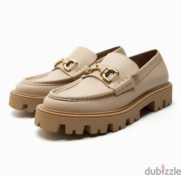 brand new Zara women loafers. beige. size 38 1