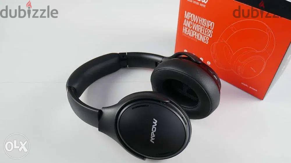 30 hours Mpow H19 IPO Active Noise Canceling Headphones and handbag 0