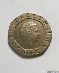 2006 United Kingdom Queen Elizabeth II 20 Pence Coin 0