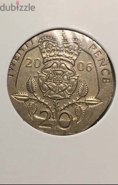 2006 United Kingdom Queen Elizabeth II 20 Pence Coin 3