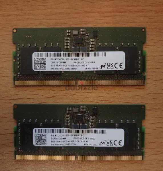 2x 8GB RAM DDR5 4800 MHz for laptops 0