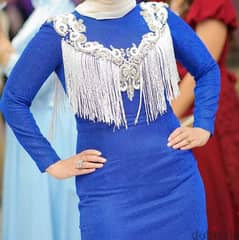 Embroidery royal blue from Taya couture