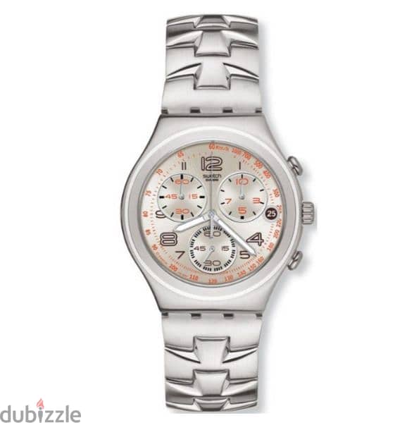 Swatch Men’s Irony Fast Code Chronograph Watch. Silver. YCS502G  فضى 3