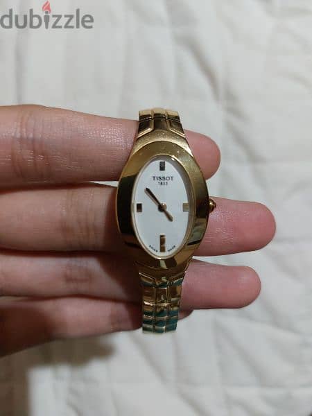 Ladies Tissot Oval-T Gold Plated Watch 2