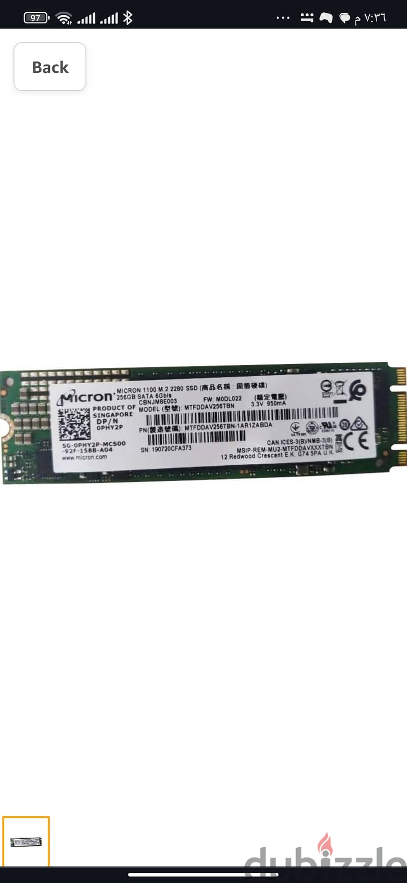 SSD 256gb m. 2 0