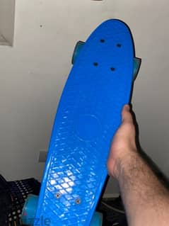 skateboard (blue) with lightning wheels