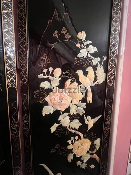 vintage chinese 4 panel room divider 1