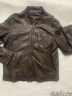 massimo dutti leather jacket size XL fitted110K