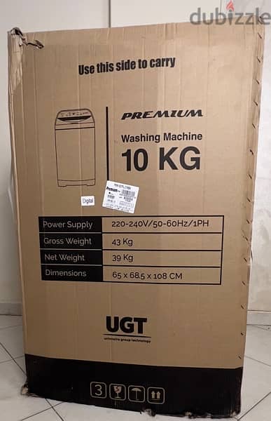 Premium Top Load Automatic Washing Machine, 10 KG, Black 7
