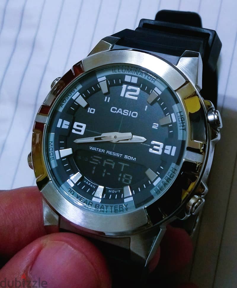 Casio watch awm870-1avdf analog + digital both in one، ساعه كاسيو 2