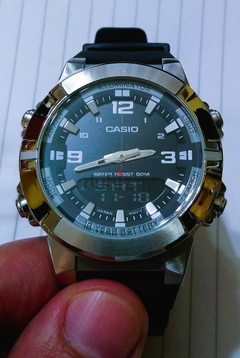 Casio watch awm870-1avdf analog + digital both in one، ساعه كاسيو 1