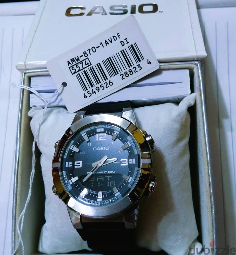 Casio watch awm870-1avdf analog + digital both in one، ساعه كاسيو 0