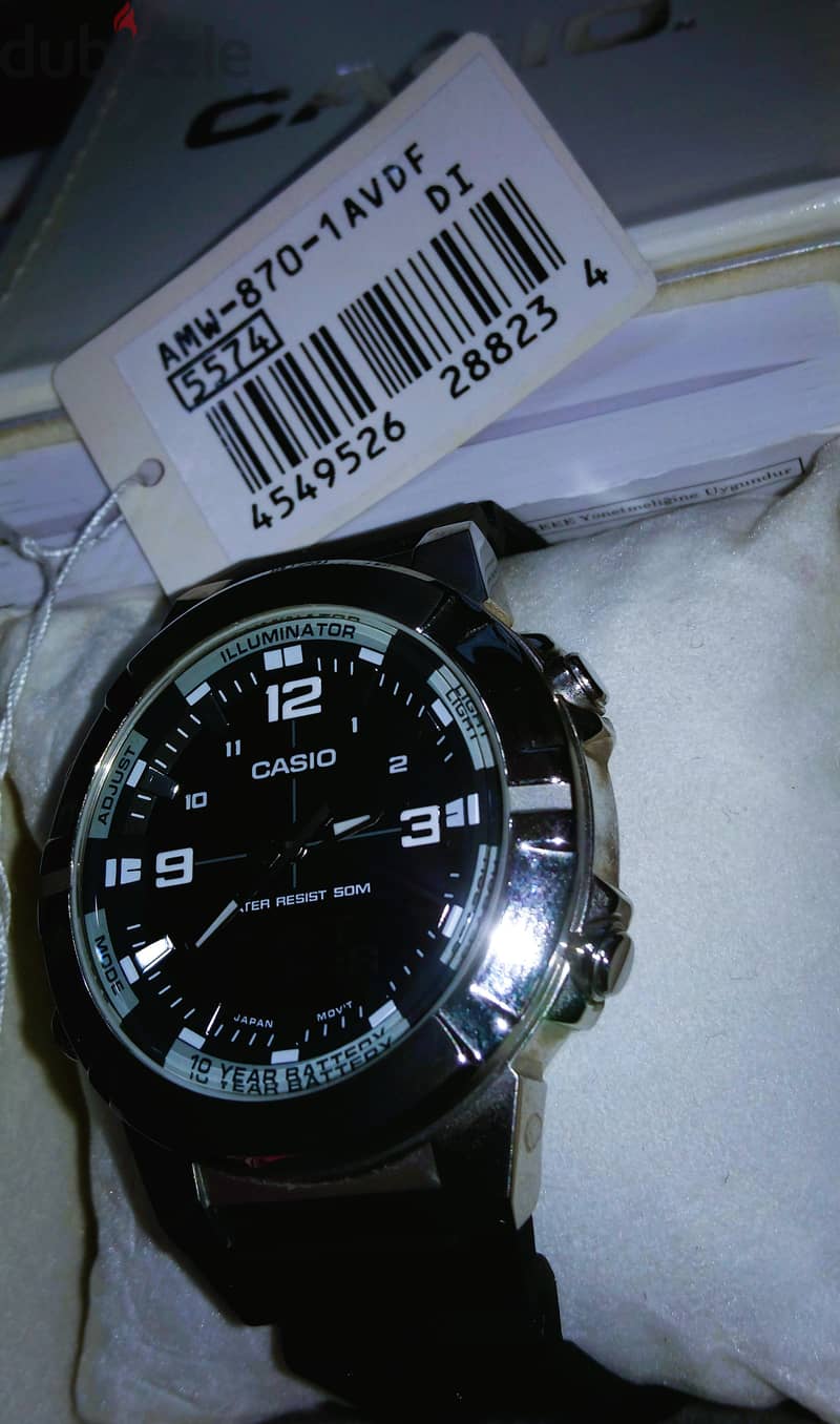 Casio watch awm870-1avdf analog + digital both in one، ساعه كاسيو 6