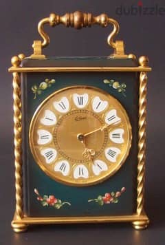 Antique swiss handpainted enamel clock