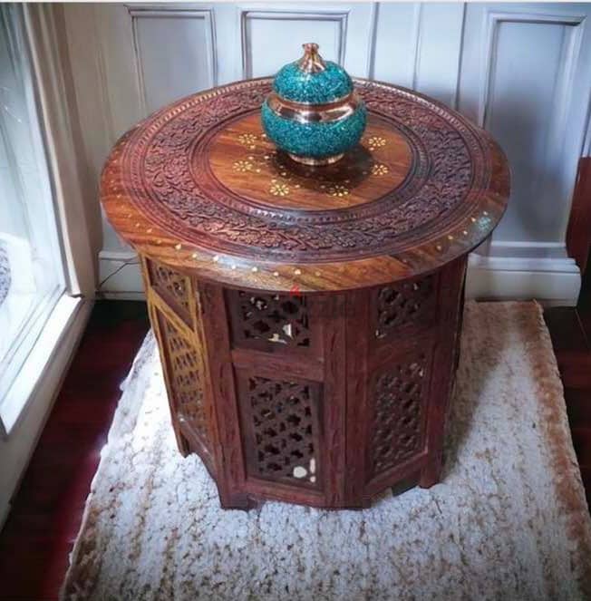 Wooden hand carved tables 2