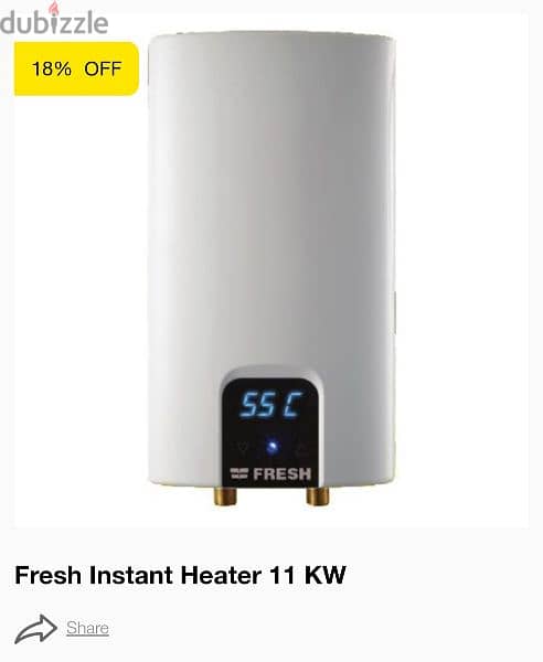 Fresh instant water heater - 11KW 0