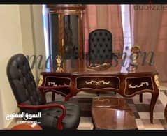 أثاث مكتبي غرف وزاري مكتب مدير  خشب زان احمر مطعم بنحاس اصلي