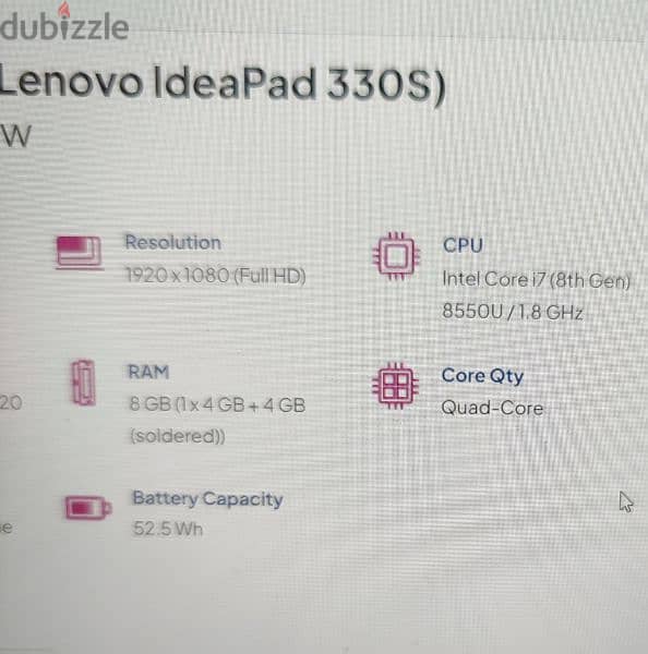 Laptop Lenovo Ideapad 3 14inch core i7 windows 11 9