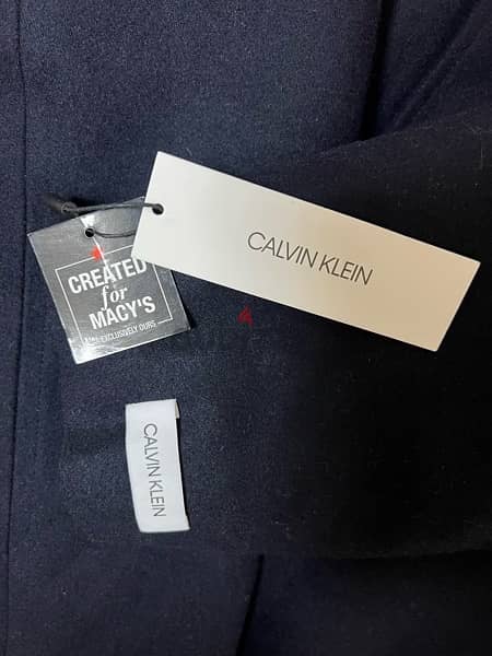 CALVIN KLEIN Men's Classic Wool Overcoat, Dark Blue, size XL 4