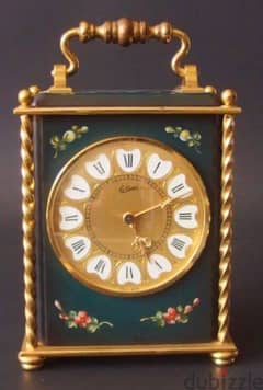 antique swiss clock stamped and signed hand painted