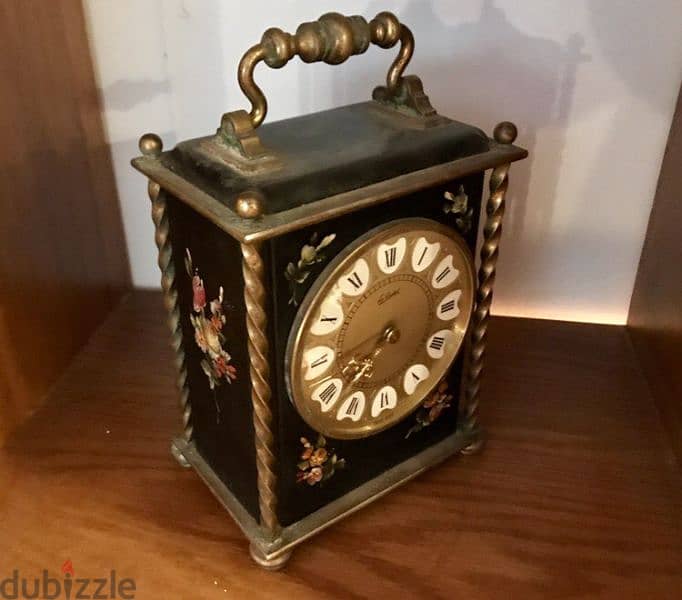 antique swiss clock stamped and signed hand painted 1