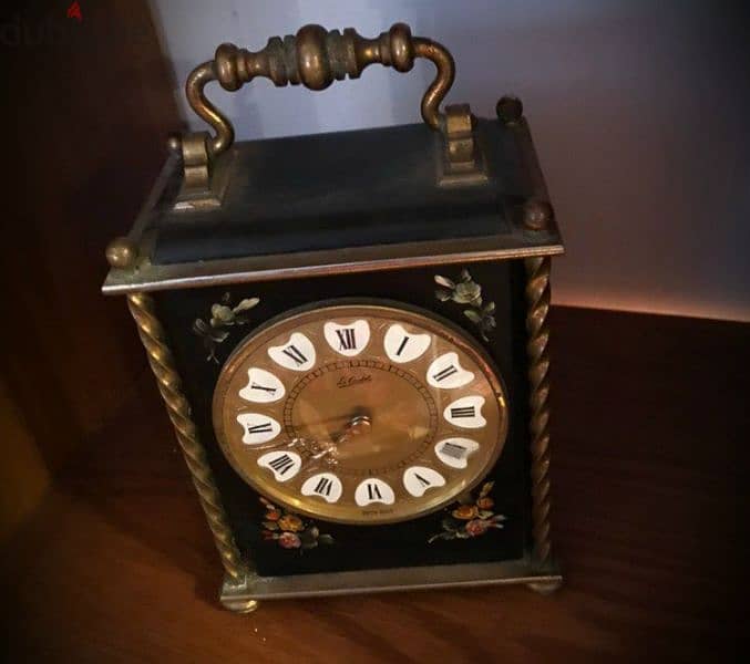 antique swiss clock stamped and signed hand painted 2