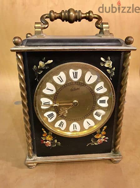 antique swiss clock stamped and signed hand painted 8