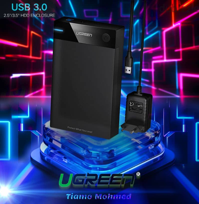 UGREEN SATA 3.5 or 2.5 Hard Drive Enclosure for USB 3.0 - Black Suppor 0