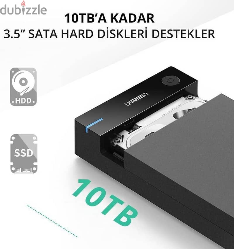 UGREEN SATA 3.5 or 2.5 Hard Drive Enclosure for USB 3.0 - Black Suppor 7