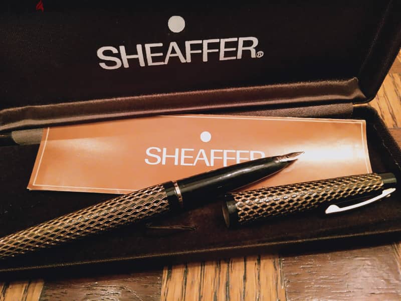 قلم حبر ذهب ماركة SHEAFFER سن ذهب خالص عيار 14K القلم طلاء ذهب عيار 14 7