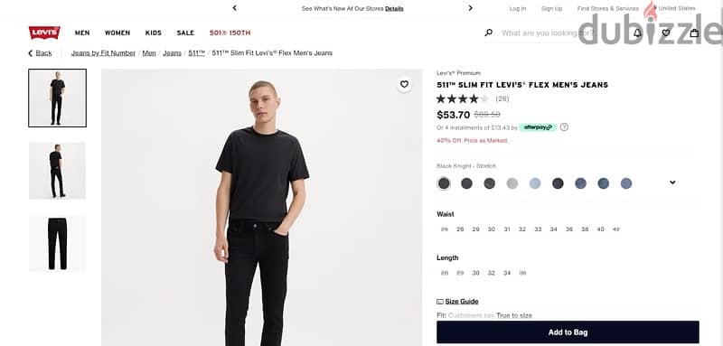 LEVI’S Slim fit black jeans 2