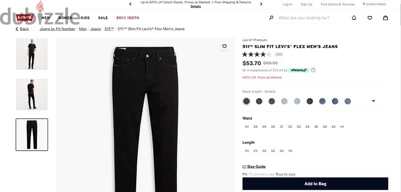 LEVI’S Slim fit black jeans 4