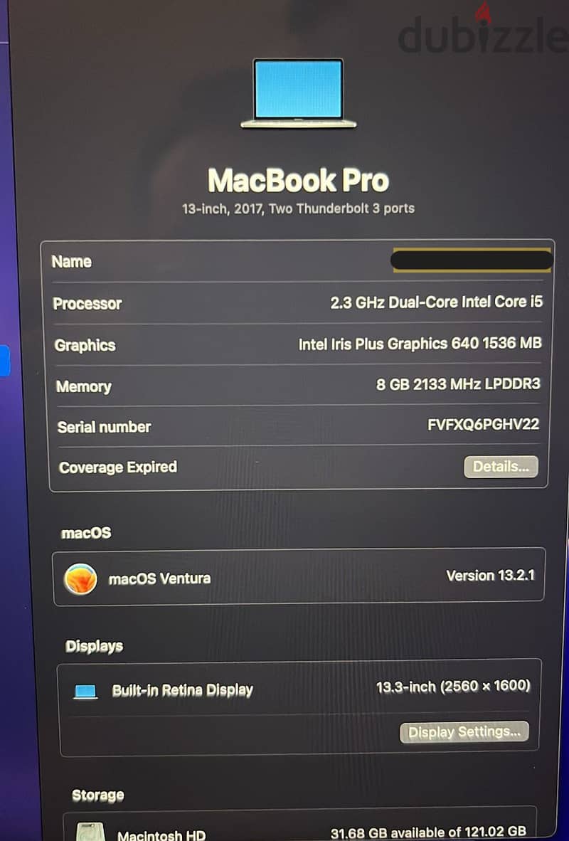 MacBook Pro (13-inch, 2017, Two Thunderbolt 3 ports) 4