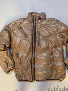 NWT  Diesel Jacket With Hoodie Adjustable Zipper Yellow Gold RARE 2XL