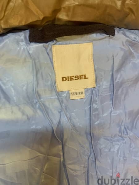 NWT  Diesel Jacket With Hoodie Adjustable Zipper Yellow Gold RARE 2XL 3