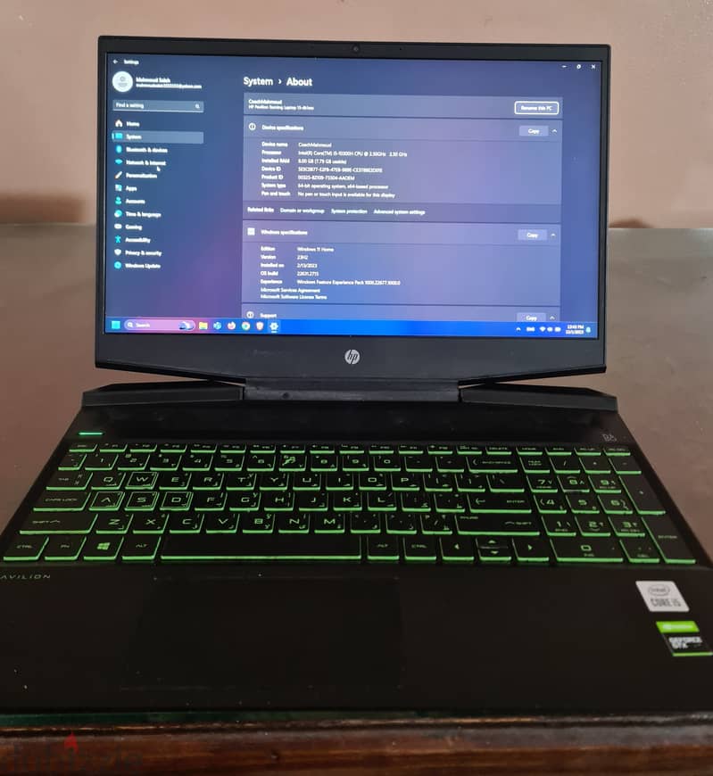 HP Pavilion Gaming Laptop ,10th Intel Core i5-10300H, NVIDIA Graphics 0