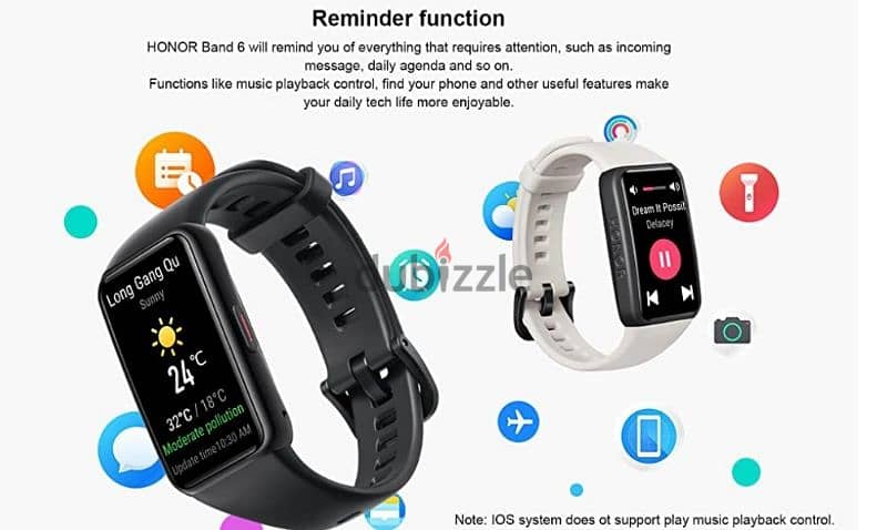 ساعة Honor الأصلية smart watch Honor band 6 fitness tracker, 1.47 4