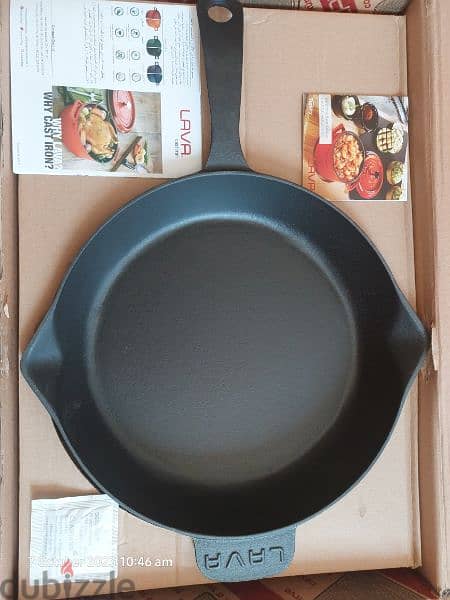 طاسة حديد زهر لاڤا تركي مقاس 28 سم Cast iron skillet from Lava 0