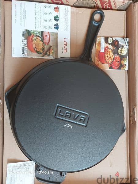 طاسة حديد زهر لاڤا تركي مقاس 28 سم Cast iron skillet from Lava 2