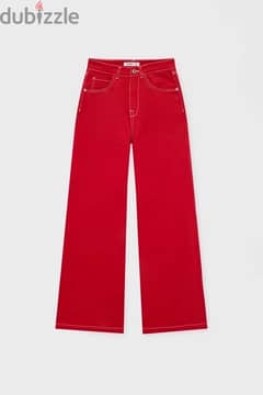Wide leg Red Jeans