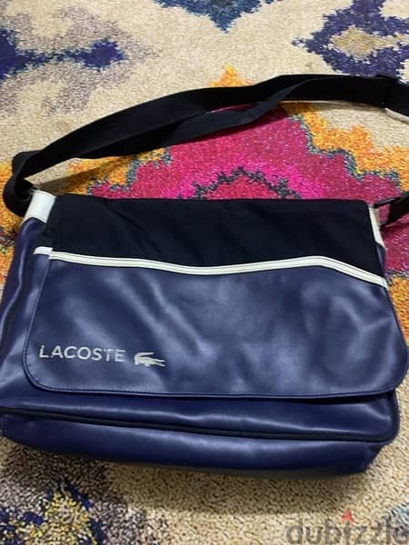 Lacoste Leather Look Messenger Bag 4