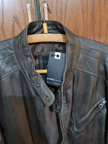 barneys original leather jacket جاكيت جلد طبيعى 1