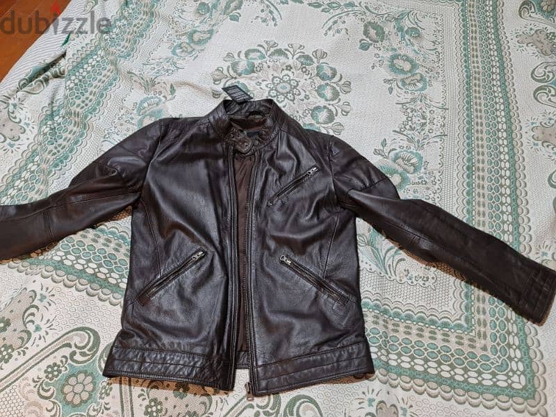 barneys original leather jacket جاكيت جلد طبيعى 2