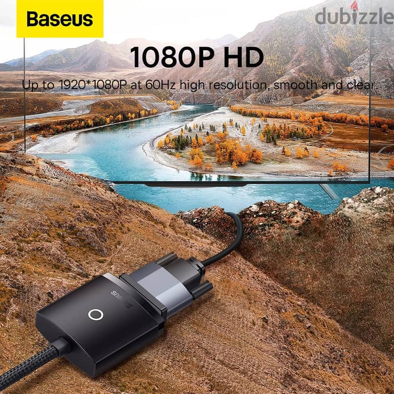 Baseus lite series adapter VGA to Hdmi محول فيجا الى اتش دى ام اى 5